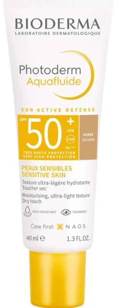 Bioderma Photoderm Aquafluide Doré Spf50+ Crema Viso Solare Leggera Colorata Effetto Mat 40ml
