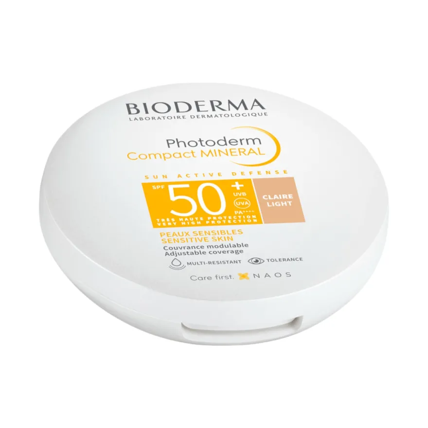 Bioderma Photoderm Compact Mineral Claire Spf 50+ Crema Viso Solare Compatta Uniformante Chiara 10g