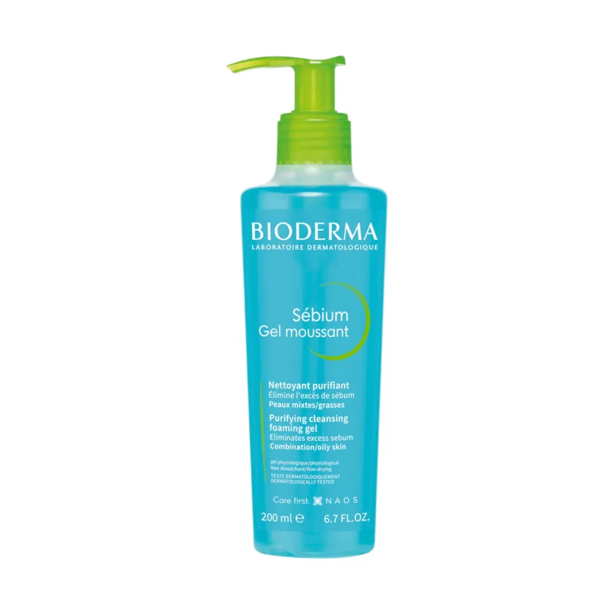 Bioderma Sebium Gel Moussant Gel Detergente Purificante Pelle Mista Grassa 200ml