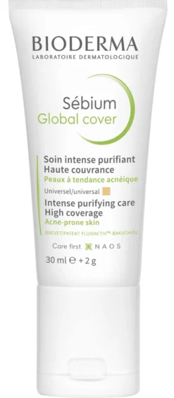 Bioderma Sebium Global Cover Crema Correttiva Colorata Pelle Acneica 30ml