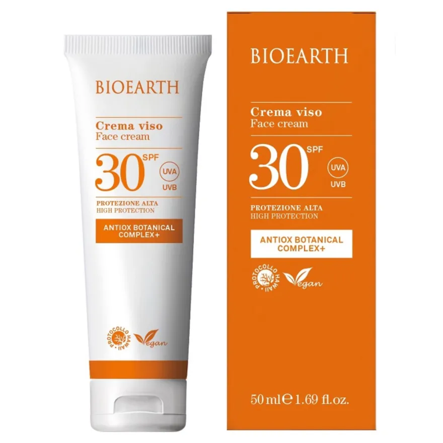 Bioearth Crema Viso Spf30 Protezione Solare Media 50ml