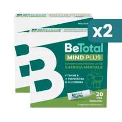 Bipacco 2x20 bustine BeTotal Mind Plus Vitamina B Fosfoserina concentrazione