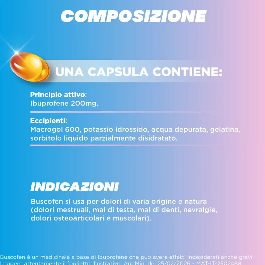 Bipacco 2x24 capsule molli Buscofen 200mg mal di testa e mal di denti