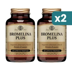 Bipacco 2x60 capsule Solgar Bromelina Plus integratore digestione