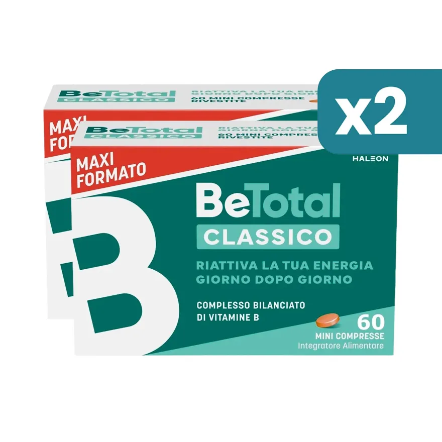 Bipacco 2x60 compresse BeTotal B3, B12 e acido folico per energia