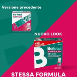 Bipacco 2x30 flaconcini BeTotal Advance B12 50+ Anni supporto stanchezza
