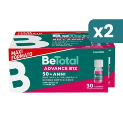 Bipacco 2x30 flaconcini BeTotal Advance B12 50+ Anni supporto stanchezza