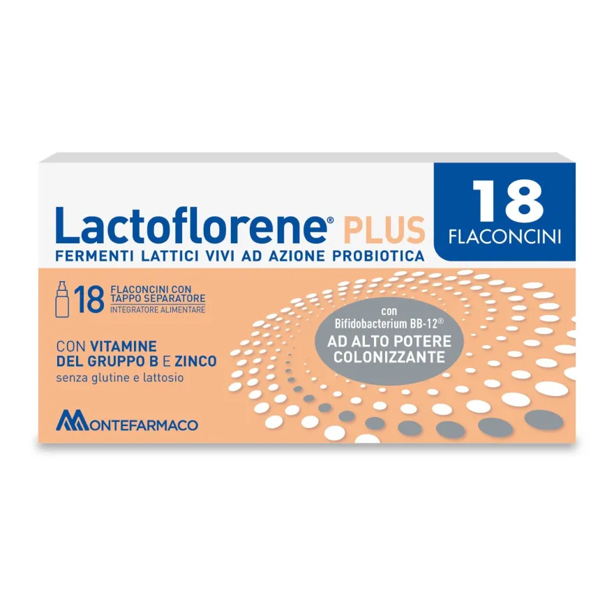 Bipacco 2x18 flaconcini Lactoflorene Plus integratore fermenti lattici