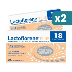 Bipacco 2x18 flaconcini Lactoflorene Plus integratore fermenti lattici