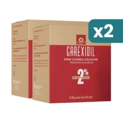 Bipacco 2x4 flaconi Carexidil 2% soluzione cutanea spray per calvizie