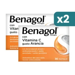 Bipacco 2x36 pastiglie Benagol Vitamina C arancia mal di gola