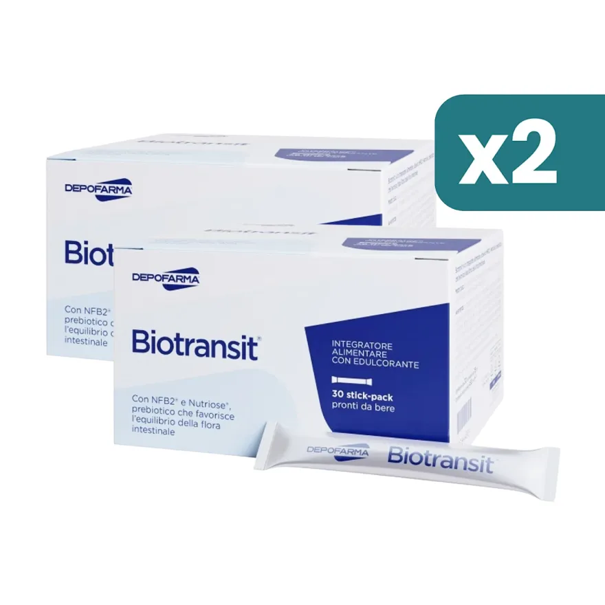 Bipacco 2x30 stick Biotransit per regolarità intestinale e stitichezza
