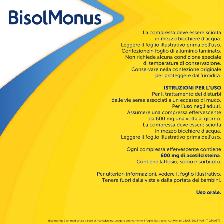 Bisolmonus: Compresse Effervescenti Per La Tosse Grassa 600mg