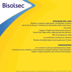 Bisolsec Sciroppo Per Tosse Secca Azione Rapida Adulti E Bambini 6+ 190ml