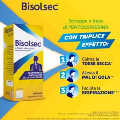 Bisolsec Sciroppo Per Tosse Secca Azione Rapida Adulti E Bambini 6+ 190ml