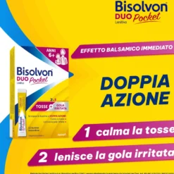 Bisolvon Duo Pocket Lenitivo Sciroppo Tosse E Gola Irritata Adulti E Bambini 12 Bustine Monodose