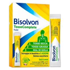 Bisolvon Tosse Complete Pocket Sciroppo Tosse Secca E Grassa Adulti E Bambini Senza Zucchero 12 Stick Pratici Monodose Da Portare Fuori Casa