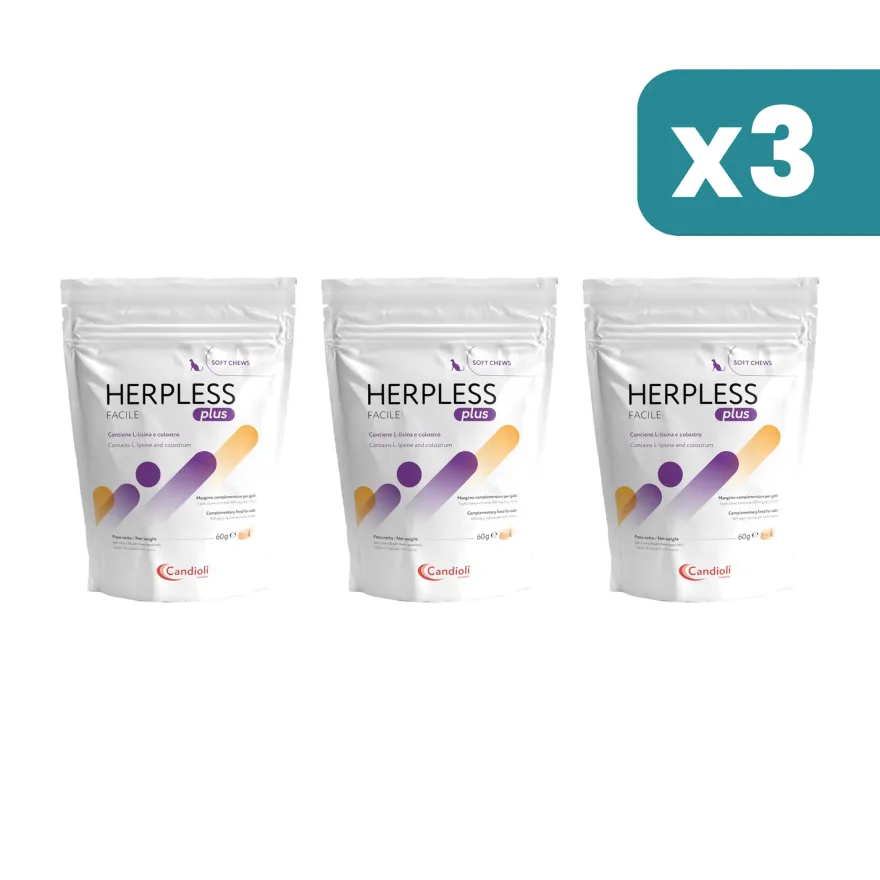 Candioli Herpless Plus Facile Difese Immunitarie Gatti 30 Bocconcini 3 confezioni