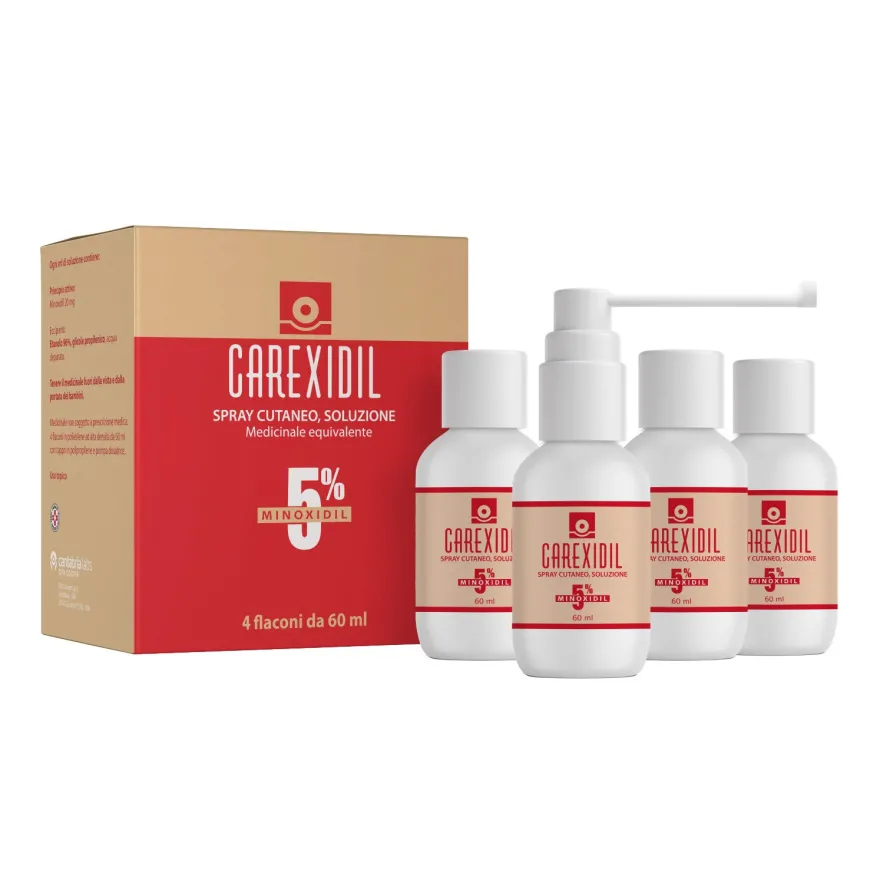 Carexidil 5% Minoxidil Spray Cutaneo 4 Flaconi