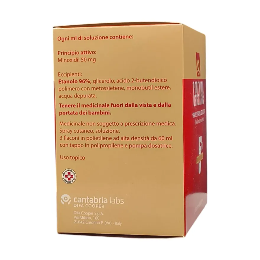 Carexidil Spray Cutaneo 5% Trattamento Alopecia Capelli 3 X 60ml