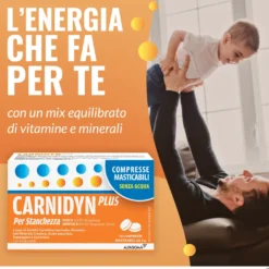 Carnidyn Plus Integratore Stanchezza Fisica E Mentale 18 Compresse Masticabili