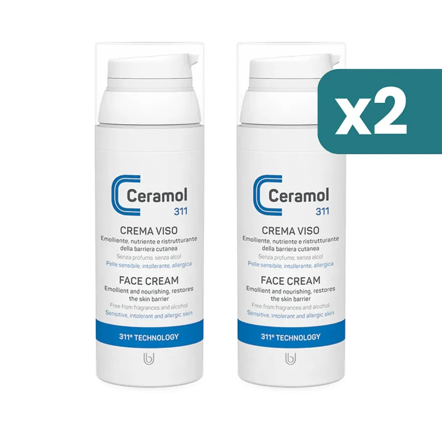 Ceramol 311 Crema Viso Bipacco 2x50ml