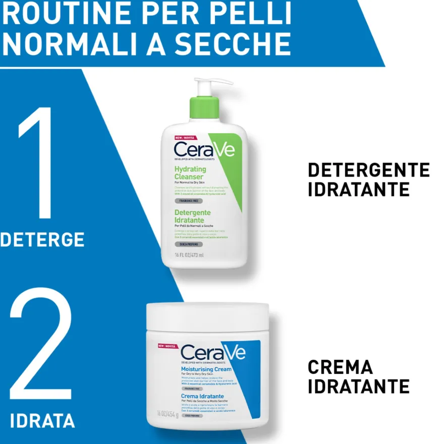 Cerave Crema Idratante Per Pelli Da Secche A Molto Secche Per Il Corpo E Il Viso 454g