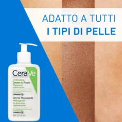 Cerave Detergente Crema-schiuma Idratante Per Pelli Da Normali A Secche Con 3 Ceramidi Essenziali E Acido Ialuronico 473ml