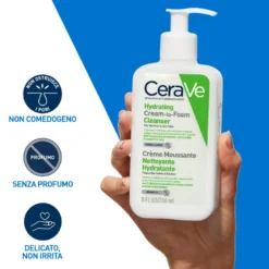 Cerave Detergente Crema-schiuma Idratante Per Pelli Da Normali A Secche Con 3 Ceramidi Essenziali E Acido Ialuronico 473ml