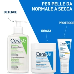 Cerave Detergente Crema-schiuma Idratante Per Pelli Da Normali A Secche Con 3 Ceramidi Essenziali E Acido Ialuronico 473ml
