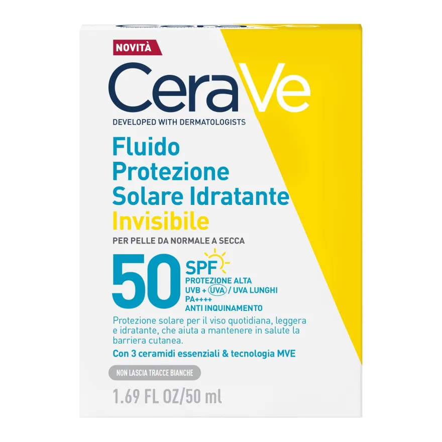 Cerave Fluido Protezione Solare Idratante Invisibile Pelle Da Normale A Secca Spf50 50ml