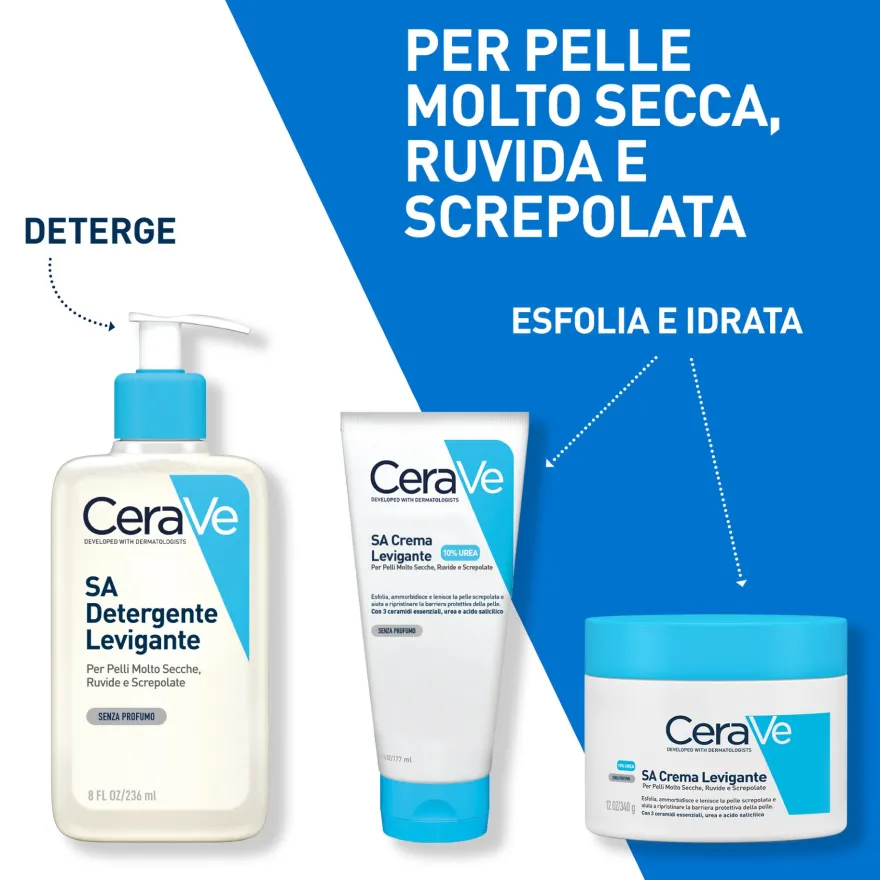 Cerave Sa Sa Crema Levigante 10% Urea Per Pelle Molto Secca Ruvida E Screpolata 177ml