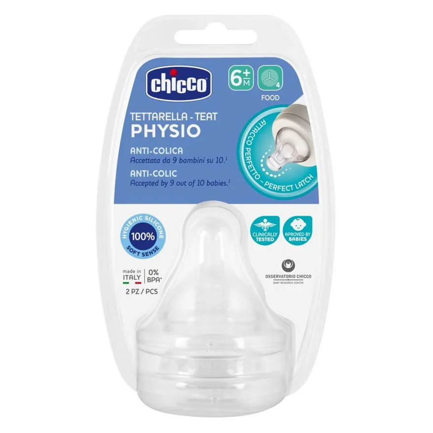 Chicco Tettarella Teat Physio Perfect 5 6m+ In Silicone Anti-colica 2 Pezzi