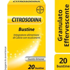 Citrosodina Effervescente Integratore Alimentare Digestivo Con Calcio Al Limone 20 Bustine