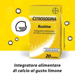 Citrosodina Effervescente Integratore Alimentare Digestivo Con Calcio Al Limone 20 Bustine