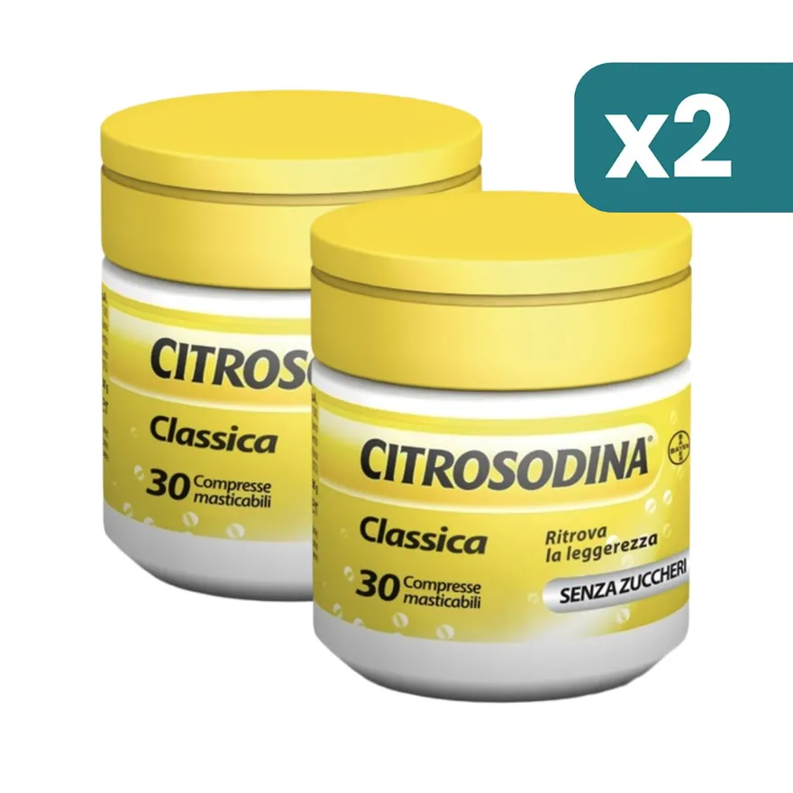 Citrosodina Masticabile digestivo senza zucchero bipacco 2x30 compresse