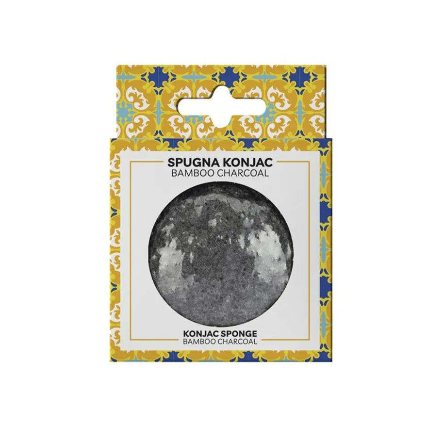 Colors Spugna Konjac Bamboo Charcoal Purificante Viso 1 Pezzo