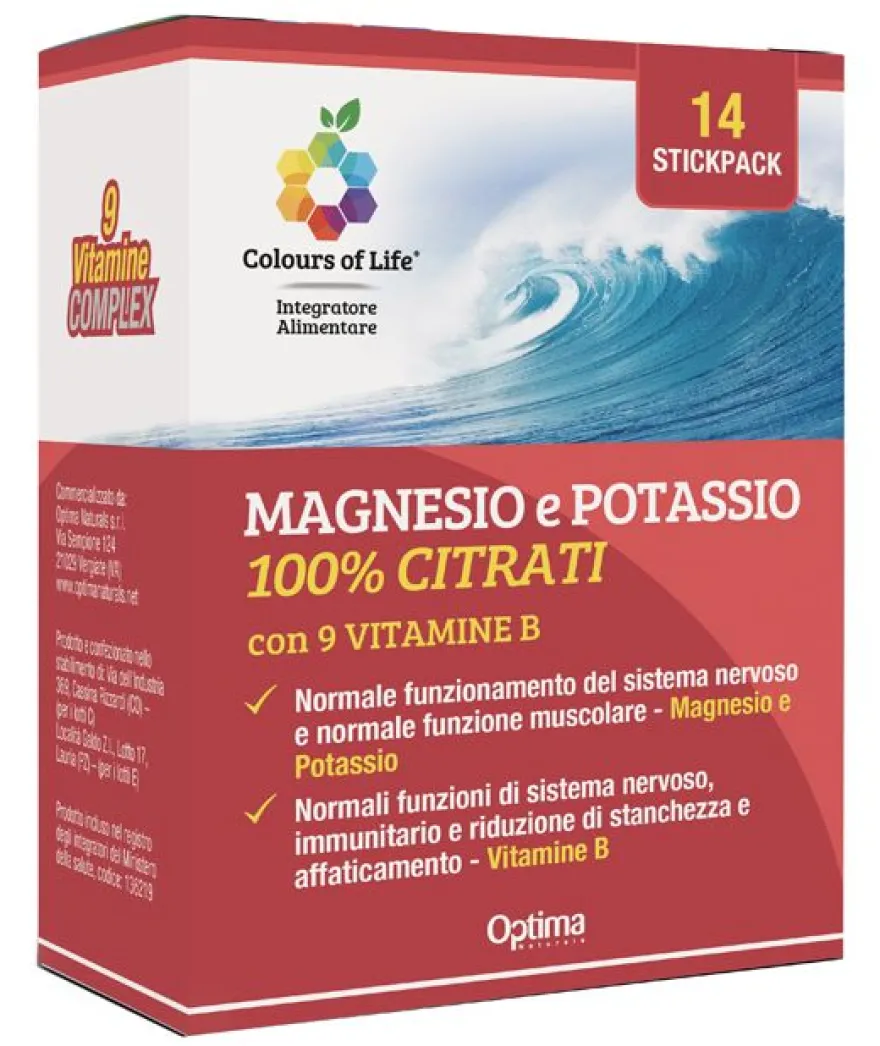 Colours Of Life Magnesio Potassio Vitamine B Integratore 14 Stickpack