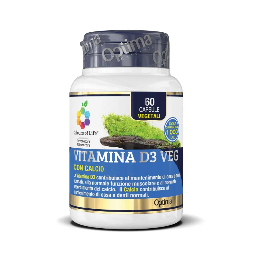 Colours Of Life Vitamina D3 Veg Integratore Ossa 60 Capsule