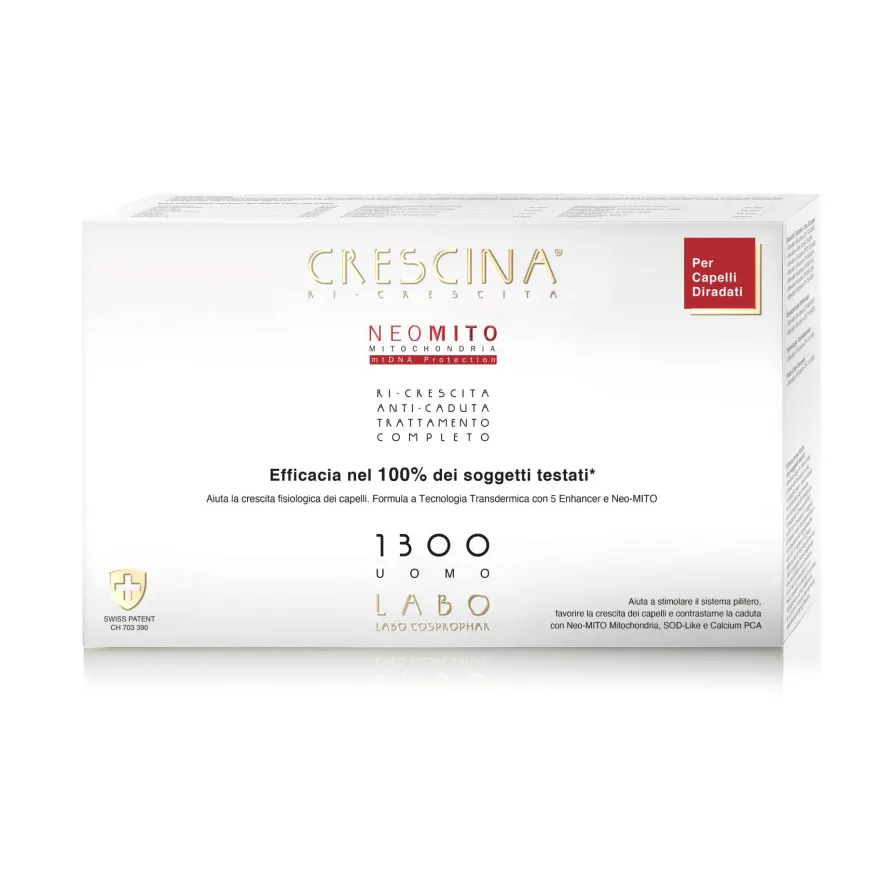 Crescina Ri-crescita Neo Mito 1300 Uomo Trattamento Completo 10+10 Fiale Da 3,5ml