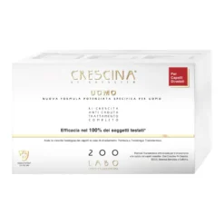 Crescina Uomo 200 Nuova Formula Specifica Potenziata Trattamento Ri-crescita E Anti-caduta 20+20 Fiale