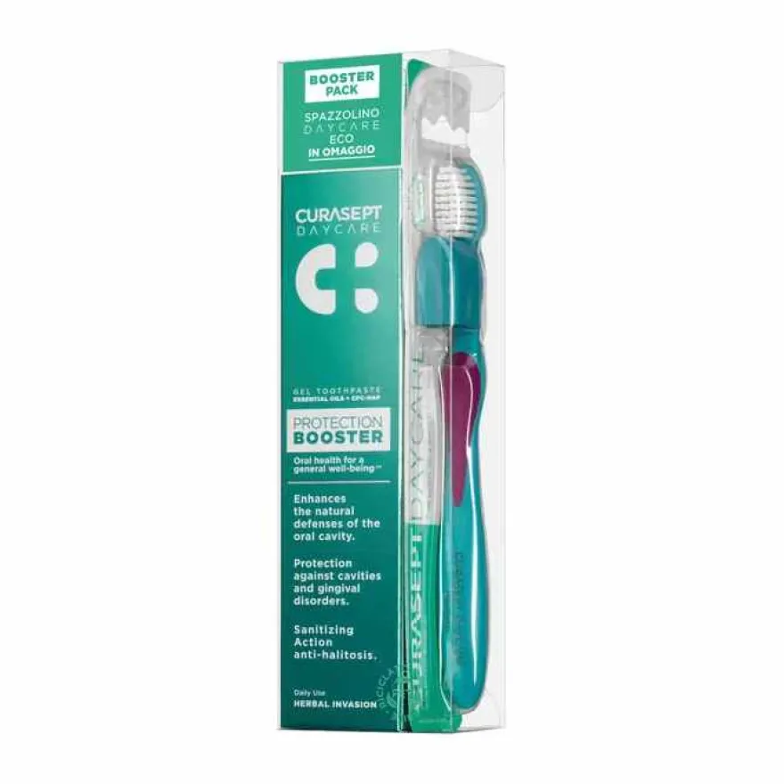 Curasept Daycare Booster Dentifricio 75ml + Spazzolino Herbal Invasion