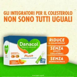 Danacol Plus+ Integratore Controllo Colesterolo 30 Stick