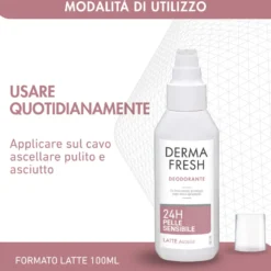 Dermafresh Deodorante Latte Efficace 24h Pelle Sensibile Efficacia Extra Delicata Antimacchia 100ml