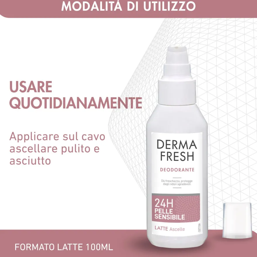 Dermafresh Deodorante Latte Efficace 24h Pelle Sensibile Efficacia Extra Delicata Antimacchia 100ml
