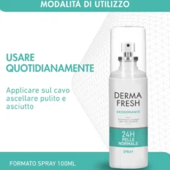 Dermafresh Deodorante Spray Efficace 24h Pelle Normale Antimacchia 100ml