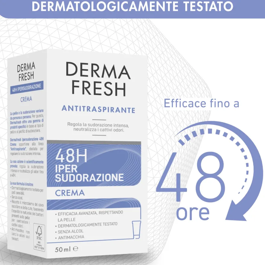Dermafresh Ipersudorazione Efficace 48h Crema Antitraspirante 50ml