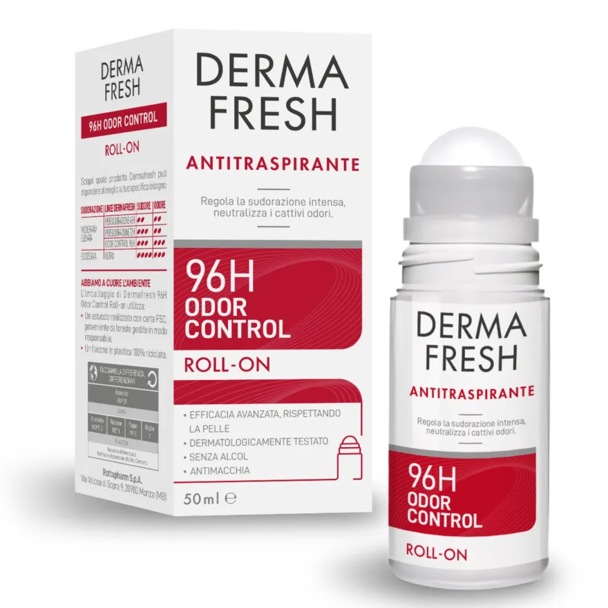 Dermafresh Odor Control Efficace 96h Deodorante Antitraspirante Roll-on 50ml