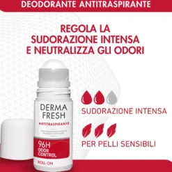 Dermafresh Odor Control Efficace 96h Deodorante Antitraspirante Roll-on 50ml