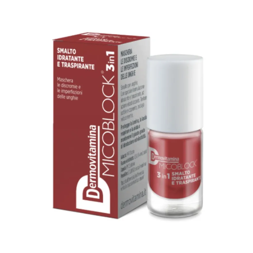 Dermovitamina Micoblock 3 In 1 Smalto Idratante E Traspirante Rosso Mattone 5ml